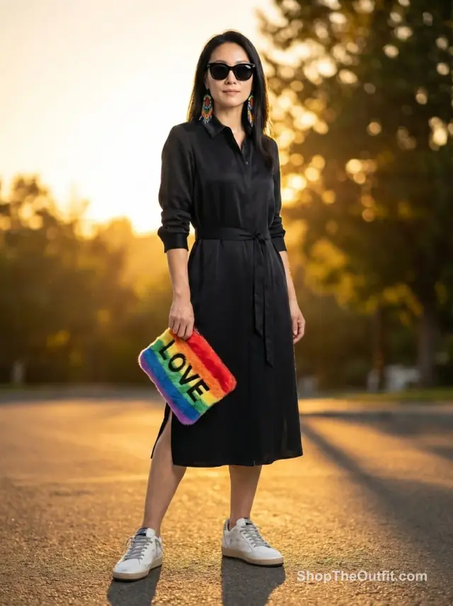 Spiked Silk Statement: Edgy Elegance