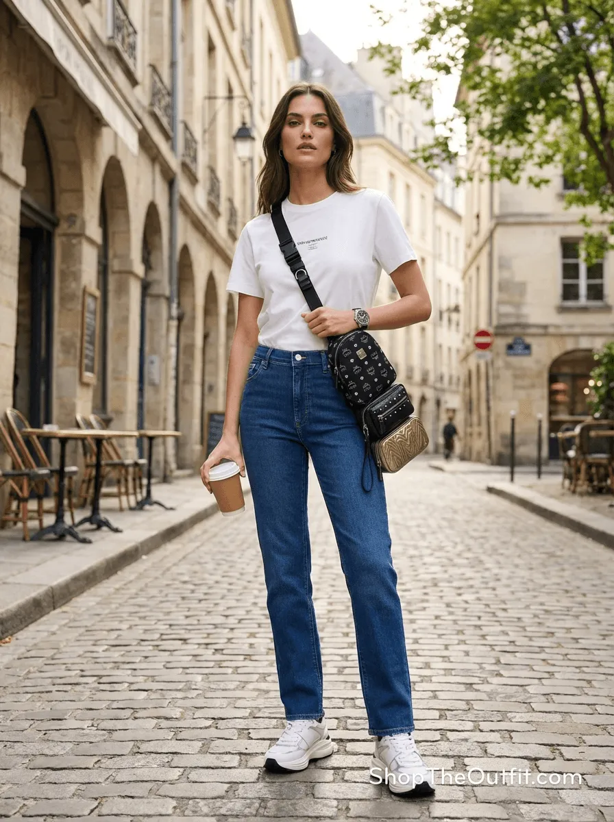 City Chic: Armani Tee & Sleek Denim