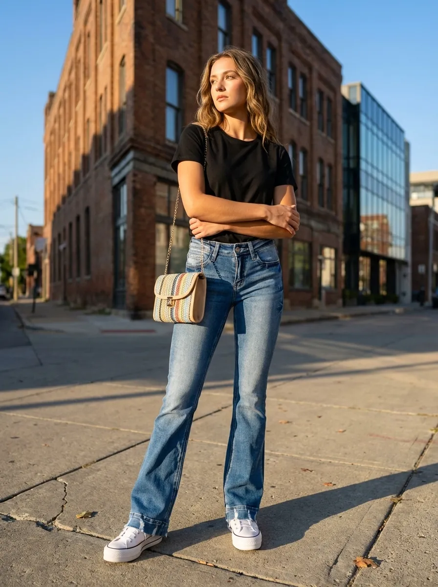 Retro Revival: Groovy Flare & Platform Outfit