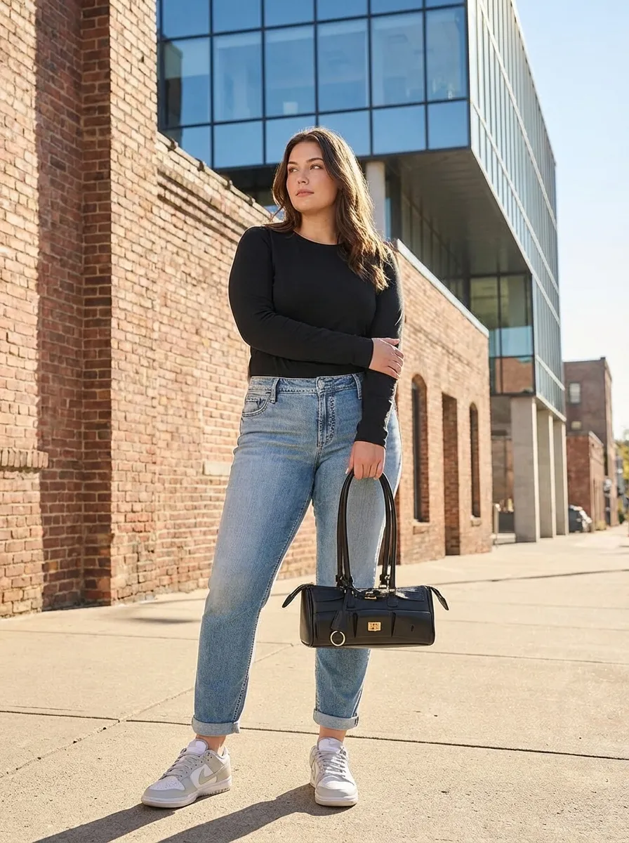 Effortless Cool: Boyfriend Jeans & Dunks