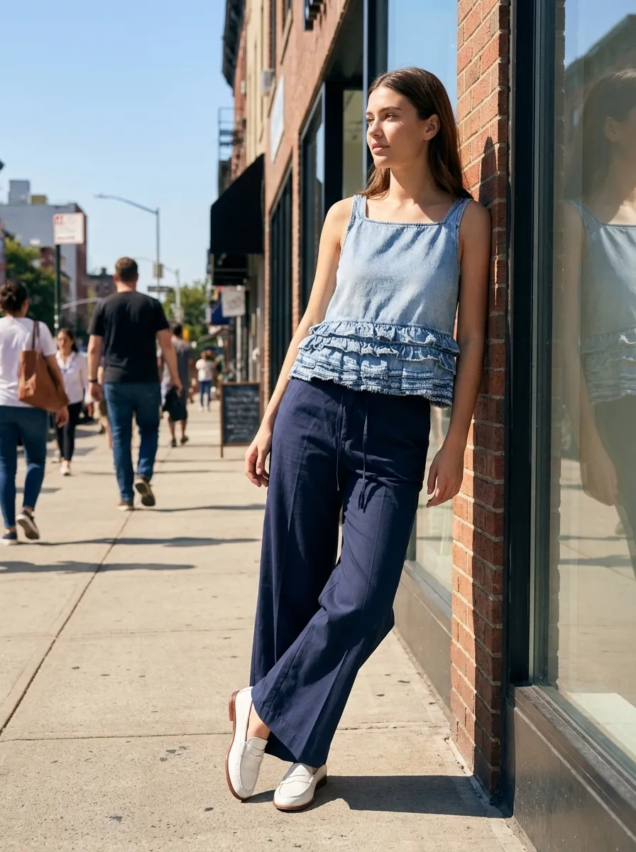 Navy & Loafer Minimalist Chic