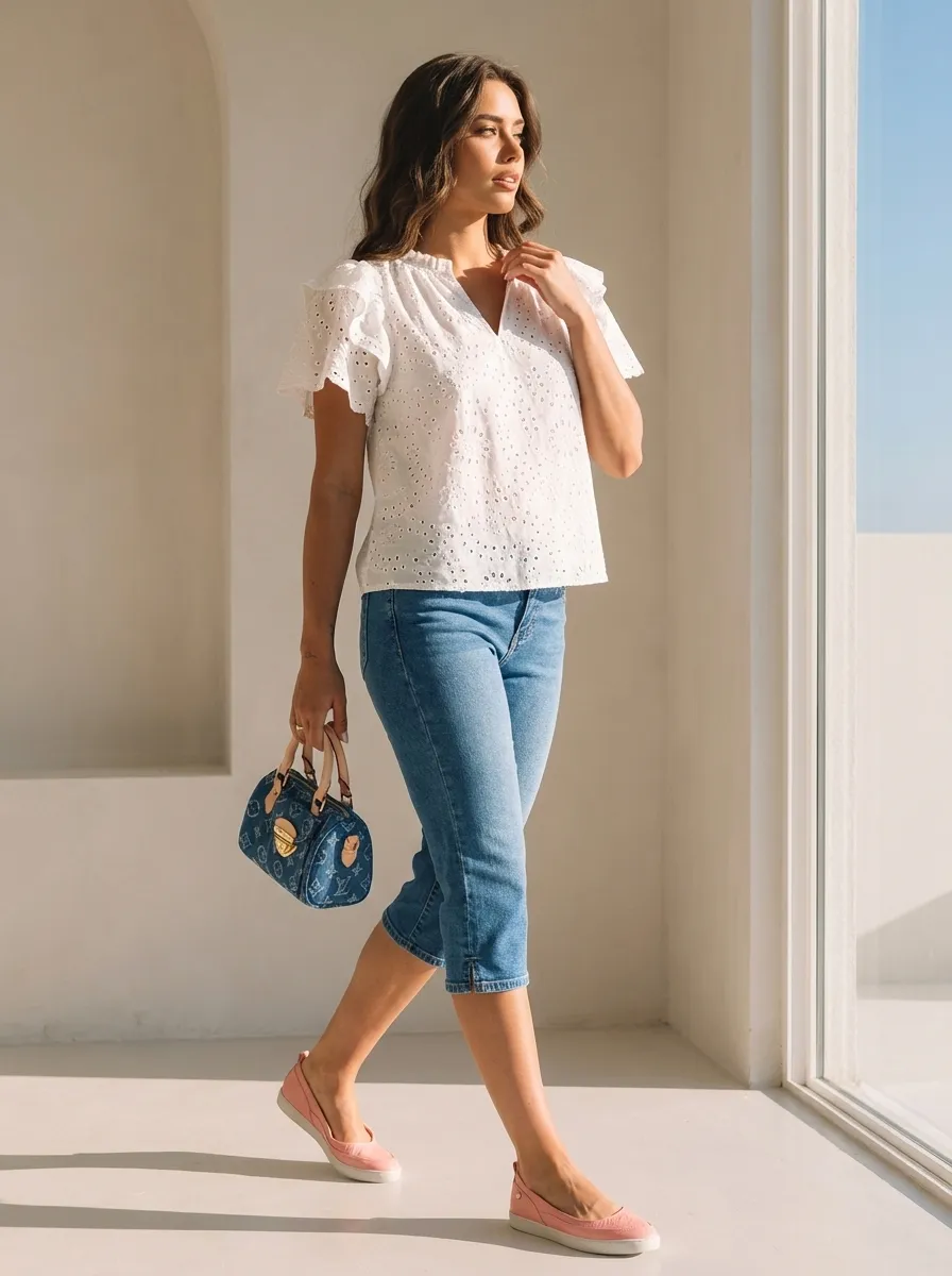 Ruffled Capri Chic