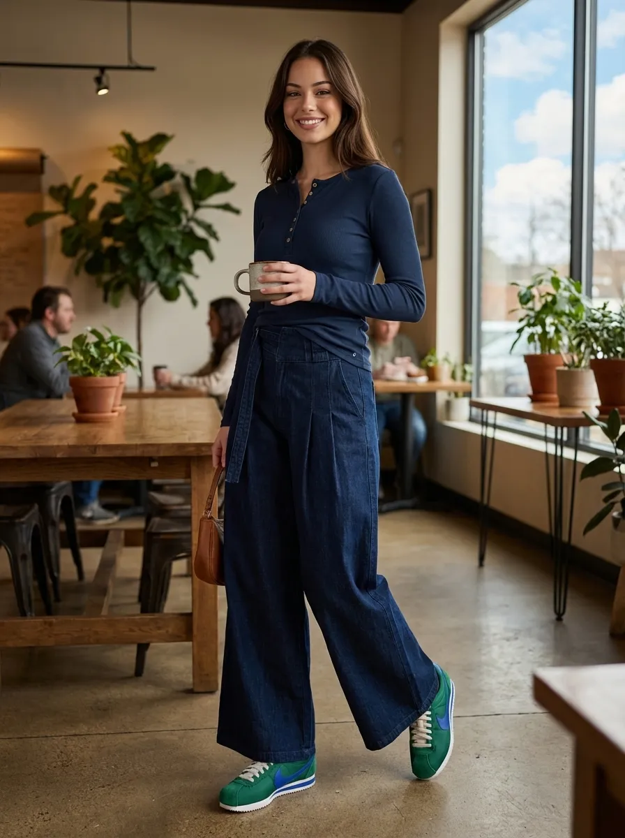 Effortless Cool: Denim & Henley