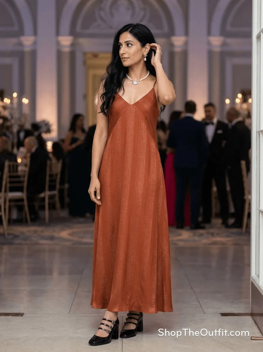 Pearlcore Romance: Silk Dress & Statement Heels